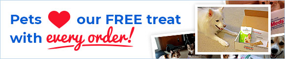 Pet's love FREE treat with every order!