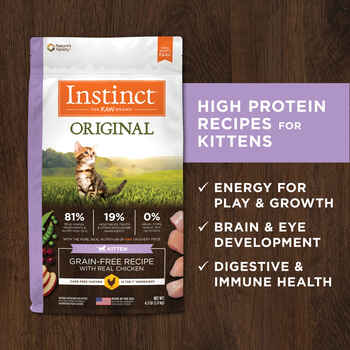 Instinct Original Grain Free Recipe with Real Chicken Natural Dry Kitten Food 4.5 lb Bag