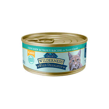 Blue Buffalo BLUE Wilderness Adult Wild Delights Flaked Chicken and Trout Recipe Wet Cat Food 5.5 oz Can - Case of 24 product detail number 1.0