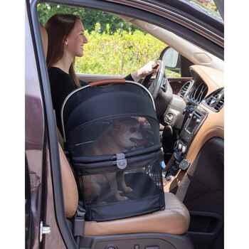 Pet Gear VIEW 360 Pet Safety Carrier & Car Seat for Small Dogs & Cats - Black