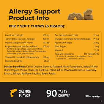 Pet Honesty Allergy Support Salmon Flavored Soft Chews Allergy & Immune Supplement for Dogs