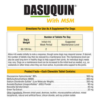 Dasuquin with MSM for Dogs Small/Med Under 60 lbs 150 ct