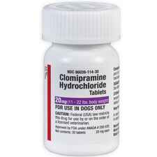 Clomipramine Hydrochloride Tablets - Generic to Clomicalm 20 mg 11-22 lbs 30 ct-product-tile