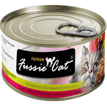 Fussie Cat Premium Tuna With Ocean Fish In Aspic Canned Cat Food 2.82oz, case of 24 product detail number 1.0