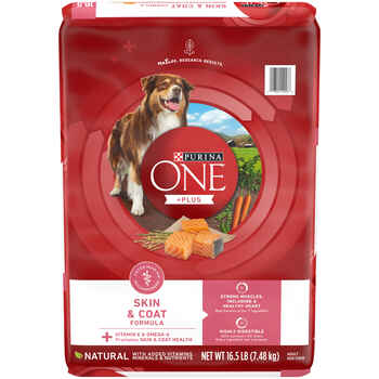 Purina ONE +Plus Skin & Coat Formula Sensitive Stomach Salmon Dry Dog Food 16.5 lb Bag product detail number 1.0