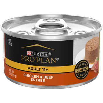 Purina Pro Plan Senior Adult 11+ Chicken & Beef Entree Classic Wet Cat Food 3 oz Cans (Case of 24) product detail number 1.0