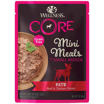 Wellness CORE Small Breed Mini Meals Pate Beef & Chicken Dinner Wet Dog Food 3 oz Pouch - Pack of 12 product detail number 1.0