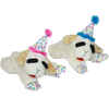 Multipet Lamb Chop® with Birthday Hat Dog Toy 10.5"