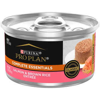 Purina Pro Plan Adult Complete Essentials Salmon & Brown Rice Entree Classic Wet Cat Food 3 oz Cans (Case of 24) product detail number 1.0