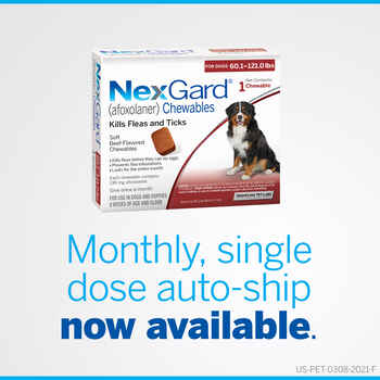 NexGard® (afoxolaner) Chewables 1 dose (1 month supply), 60 to 121 lbs