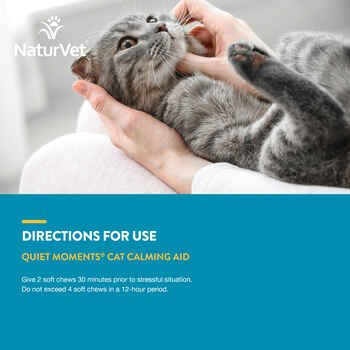 NaturVet Quiet Moments Calming Aid Plus Melatonin Supplement for Cats Soft Chews, 50 ct