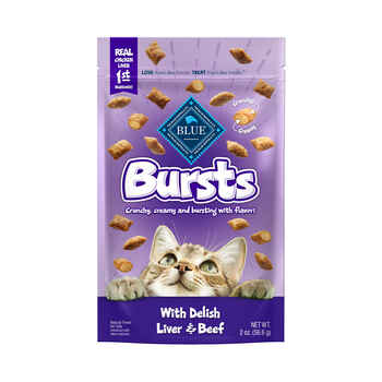 Blue Buffalo BLUE Bursts Delish Liver and Beef Crunchy & Creamy Cat Treats 2 oz Bag product detail number 1.0