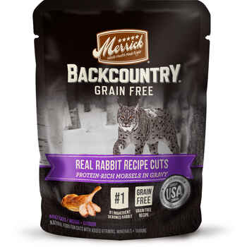 Merrick Backcountry Grain Free Real Rabbit Cuts Cat Food Pouch 3-oz, case of 24 product detail number 1.0
