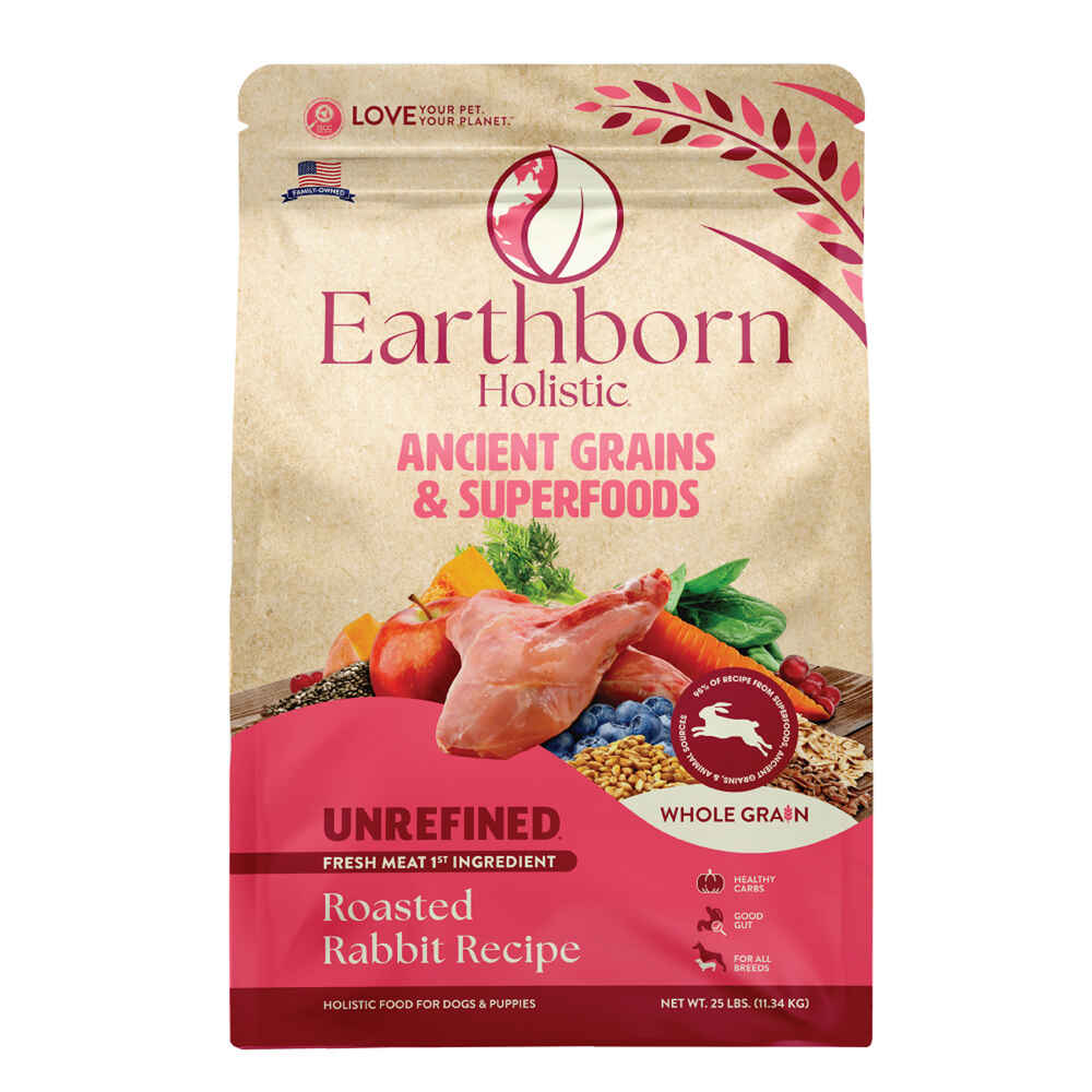 Earthborn Holistic Ancient Grains & Superfoods Unrefined Roasted Rabbit Recipe Dry Dog Food