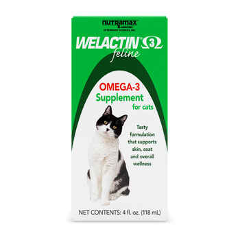 Nutramax Welactin Omega-3 Fish Oil Skin and Coat Health Supplement Liquid For Cats 4 Ounce product detail number 1.0