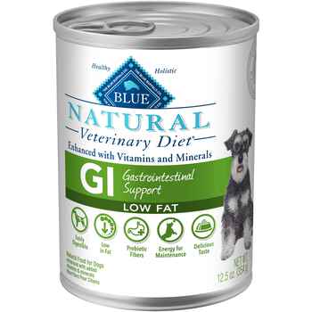 BLUE Natural Veterinary Diet GI Gastrointestinal Support Low Fat Wet Dog Food 12.5 oz - Case of 12 product detail number 1.0