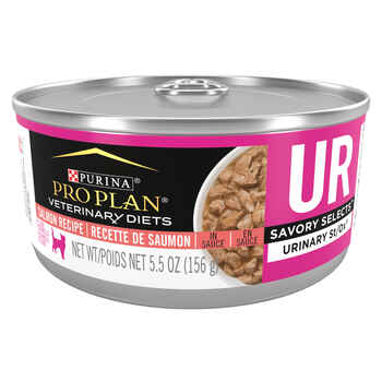 Purina Pro Plan Veterinary Diets UR Urinary St/Ox Savory Selects Feline Formula Salmon Recipe in Sauce Wet Cat Food - (24) 5.5 oz. Cans product detail number 1.0
