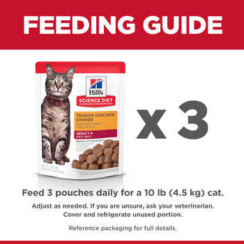 Hill's Science Diet Adult Tender Chicken Dinner Wet Cat Food Pouches - 2.8 oz Pouches - Pack of 24