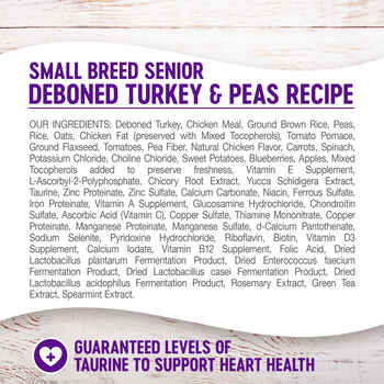 Wellness Small Breed Senior Turkey & Peas for Dogs 4lb