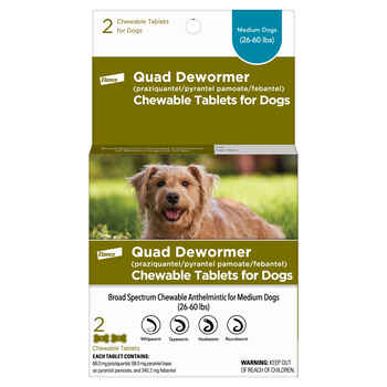 Elanco Quad Dewormer Chewable Tablets for Dogs Medium Dogs 2 ct product detail number 1.0