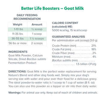 Dr. Marty Better Life Boosters Goat Milk Powdered Supplement for Dogs 3.17 oz Jar