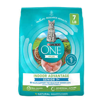 Purina ONE +Plus Indoor Advantage High Protein Senior 7+ Chicken Dry Cat Food 7 lb. Bag product detail number 1.0