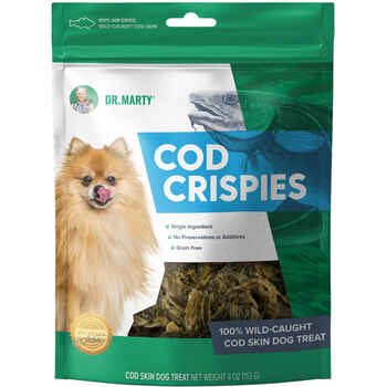 Dr. Marty Cod Crispies 100% Air-Dried Wild-Caught Cod Skin Dog Treats 4 oz Bag product detail number 1.0