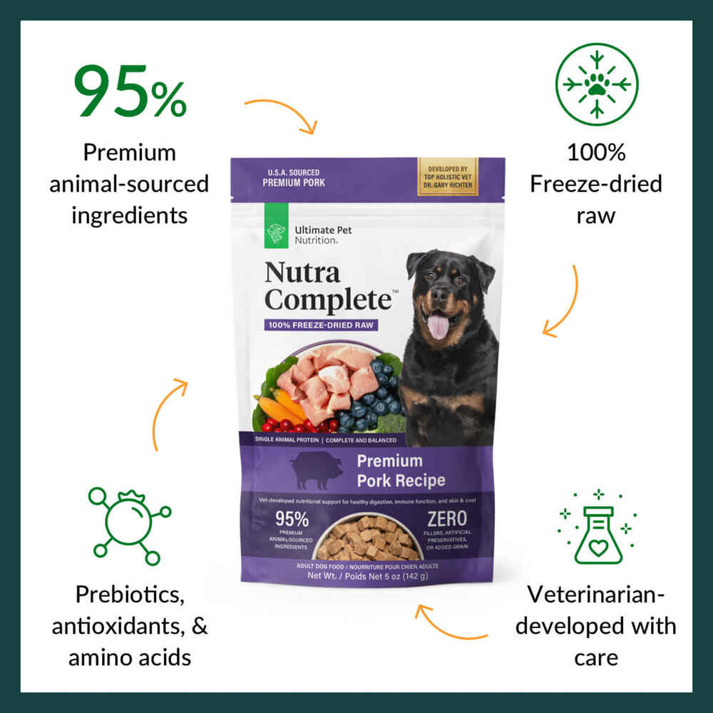 Ultimate Pet Nutrition Nutra Complete Freeze Dried Raw Pork Dog Food