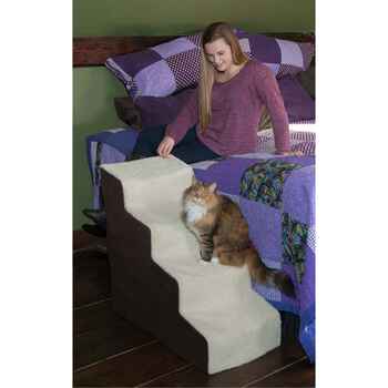 Pet Gear Easy Step IV Deluxe Soft Step Dog & Cat Stairs with 4 Steps - Oatmeal/Chocolate 