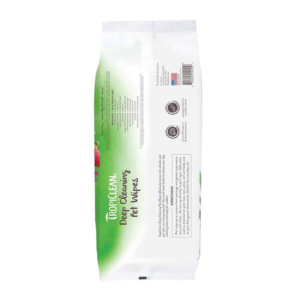 Tropiclean Deep Cleaning Deodorizing Pet Wipes