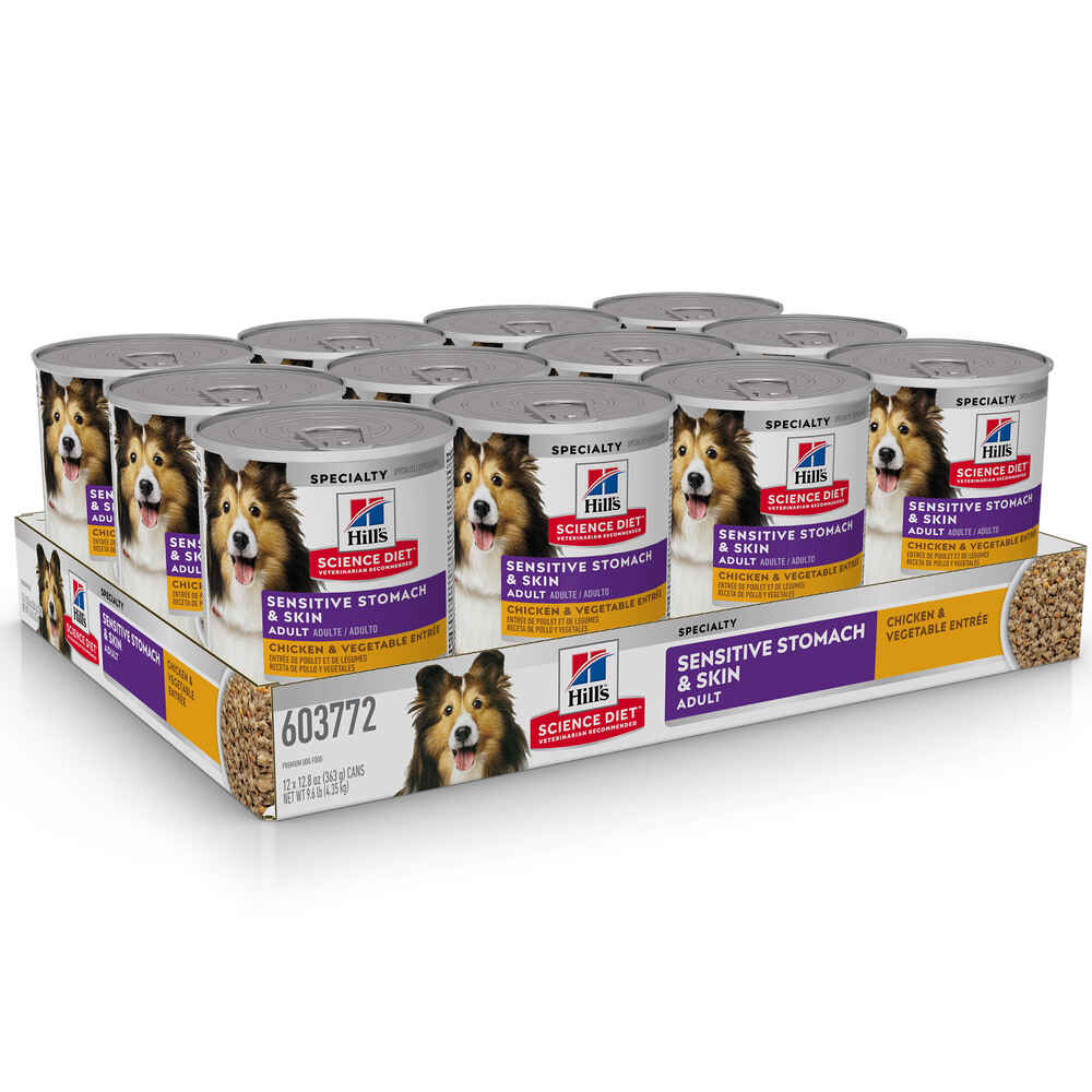 Hill's Science Diet Adult Sensitive Stomach & Skin Chicken & Vegetable Entree Wet Dog Food