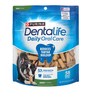 Purina Dentalife Daily Oral Care Mini & Toy Breed Dog Dental Chews – 17.1 oz Pouch - 58 Count product detail number 1.0