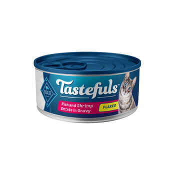 Blue Buffalo Tastefuls Adult Natural Flaked Variety Pack with Tuna, Chicken, and Fish & Shrimp Entrees in Gravy Wet Cat Food 5.5 oz - case of 12