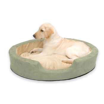 K&H Thermo Snuggly Sleeper Oval Pet Bed Large Sage 31" x 24" x 5.5" product detail number 1.0