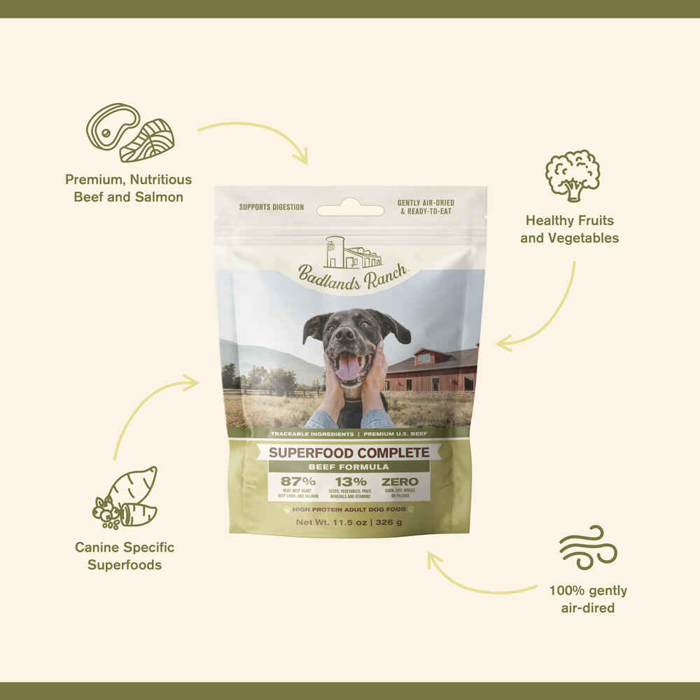 Badlands Ranch Superfood Complete Beef Formula Air Dried Dog Food