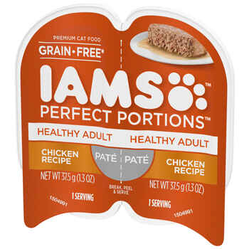 Iams Perfect Portions Healthy Adult Chicken Pate Wet Cat Food Tray 2.6-oz, case of 24