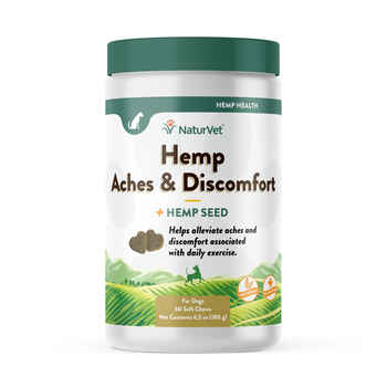 NaturVet Hemp Aches & Discomfort Plus Hemp Seed Supplement for Dogs Soft Chews, 60 ct product detail number 1.0