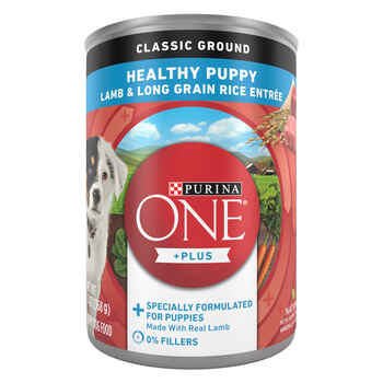 Purina ONE +Plus Classic Ground Healthy Puppy Lamb & Long Grain Rice Entree Canned Dog Food 13-oz can, case of 12 product detail number 1.0