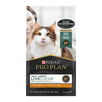 Purina Pro Plan LIVECLEAR Adult Chicken & Rice Formula Dry Cat Food 3.5 lb bag product detail number 1.0