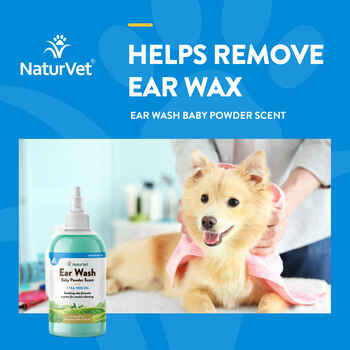 NaturVet Ear Wash with Tea Tree Oil and Baby Powder Scent Liquid 8 fl oz