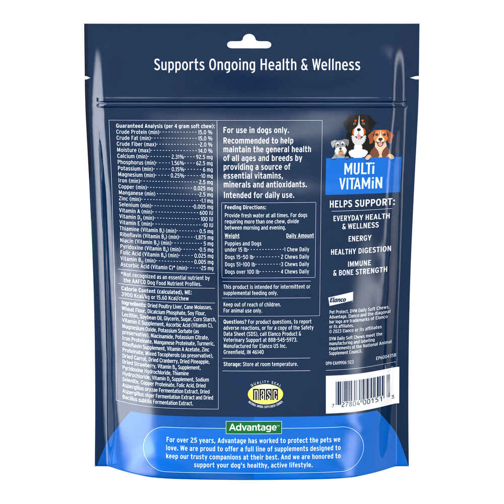 Pet Protect Vet-Formulated Daily Multivitamin DVM Soft Chews for Dogs
