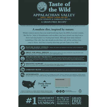 Taste of the Wild Appalachian Valley Small Breed Canine Recipe Venison & Garbanzo Beans Dry Dog Food - 5 lb Bag