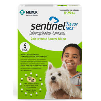 Sentinel 12pk Green 11-25 lbs Flavor Tabs product detail number 1.0