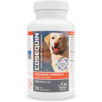 Nutramax Cosequin Maximum Strength Joint Health Supplement for Dogs - With Glucosamine, Chondroitin, MSM, and Hyaluronic Acid 75 Chewable Tablets product detail number 1.0