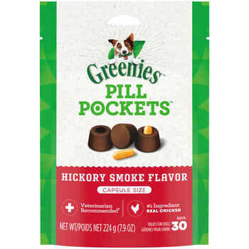 GREENIES Pill Pockets for Dogs Hickory Smoke Flavor Capsule Size 30 Treats product detail number 1.0