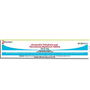 Amoxicillin Trihydrate and Clavulanate Potassium Tablets 62.5 mg (sold per tablet) product detail number 1.0