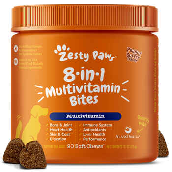 Zesty Paws 8-in-1 Multifunctional Bites for Dogs Peanut Butter - 90ct product detail number 1.0