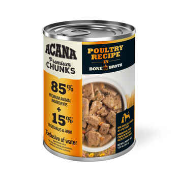 ACANA Premium Chunks Poultry Recipe in Bone Broth Wet Dog Food 12.8 oz Cans - Case of 12 product detail number 1.0