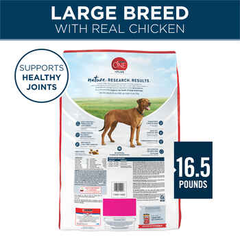 Purina ONE +Plus Large Breed Adult Chicken Dry Dog Food Formula 16.5 lb Bag