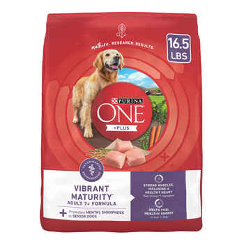 Purina ONE +Plus Vibrant Maturity, High Protein, Adult 7+ Chicken Dry Dog Food 16.5 lb Bag product detail number 1.0
